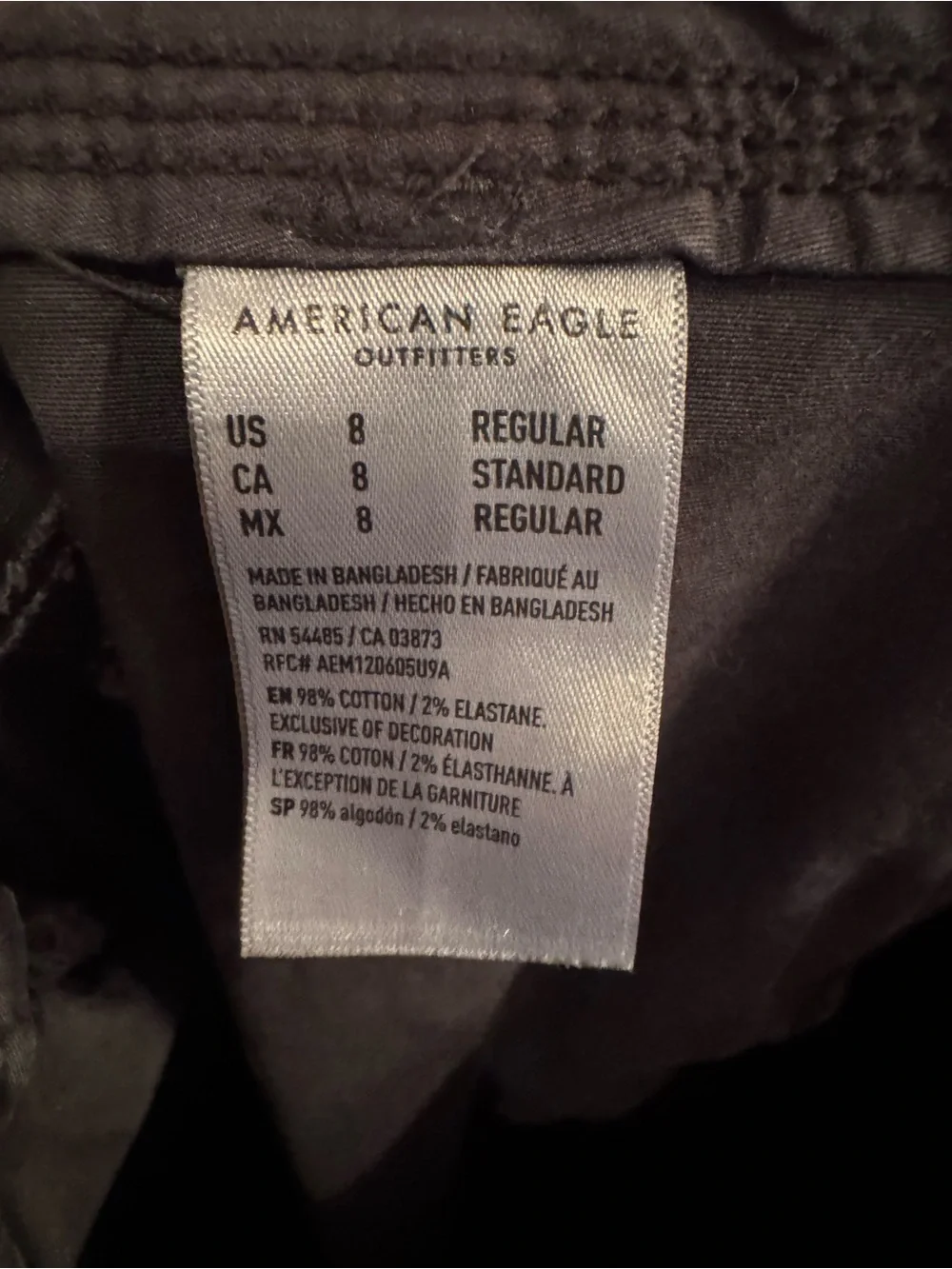 American Eagle Black Cargo Pants Women’s Size 8 Utility Jogger Ankle Tie GUC - Picture 6 of 7